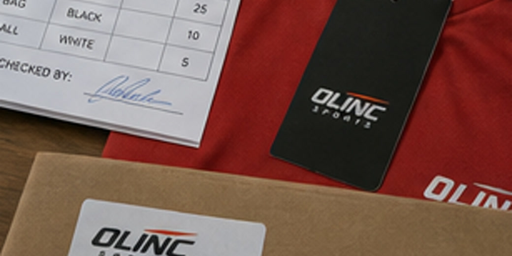 Close-up of a Poland GAA gear quote checklist with club colors, crest placement, ball quantity notes, and packing list