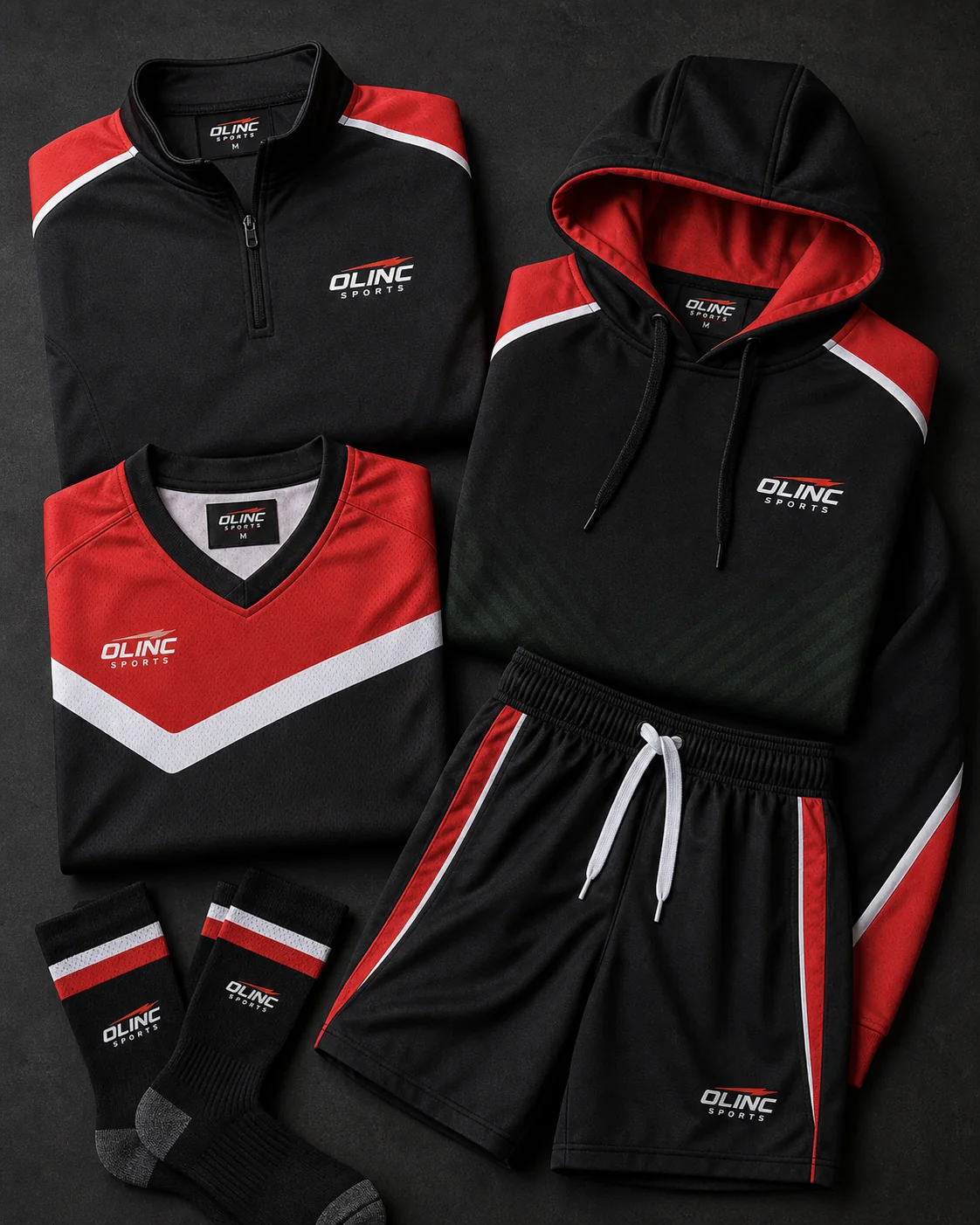 Olinc branded GAA teamwear and apparel range for custom manufacturing