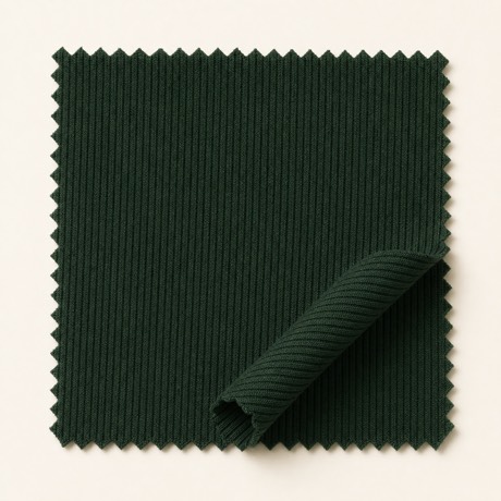 Forest-green rib knit for sportswear collars and cuffs