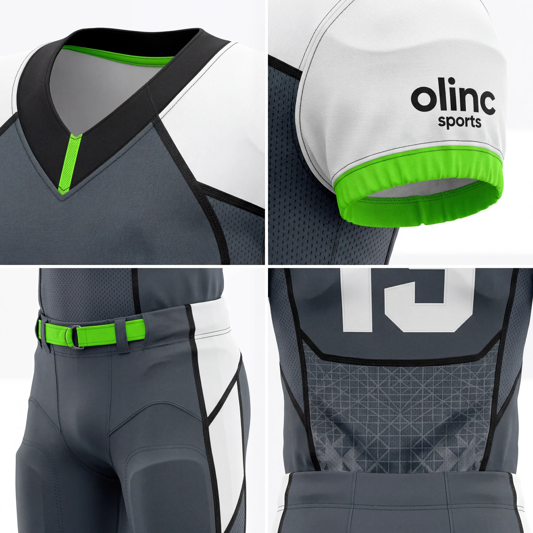 Olinc Sports Asymmetric Pro-Cut American Football Uniform product view 4 for American Football custom manufacturing