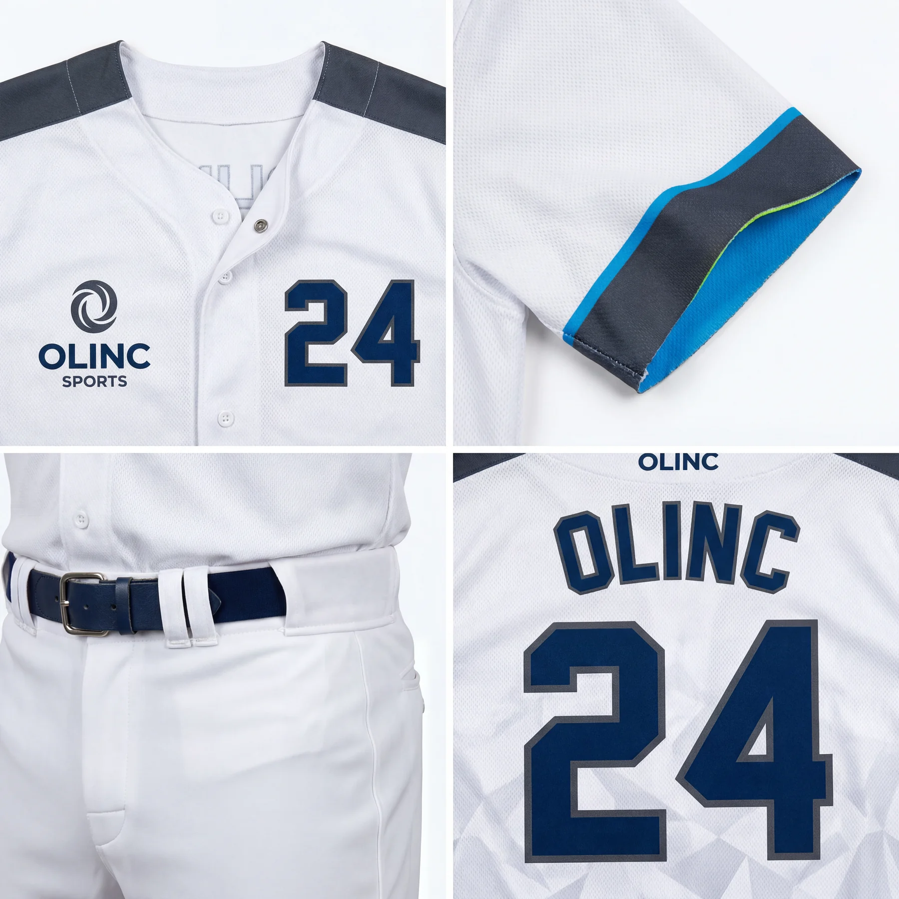 Olinc Sports Elite 240 GSM Baseball Match Jersey product view 4 for Baseball custom manufacturing