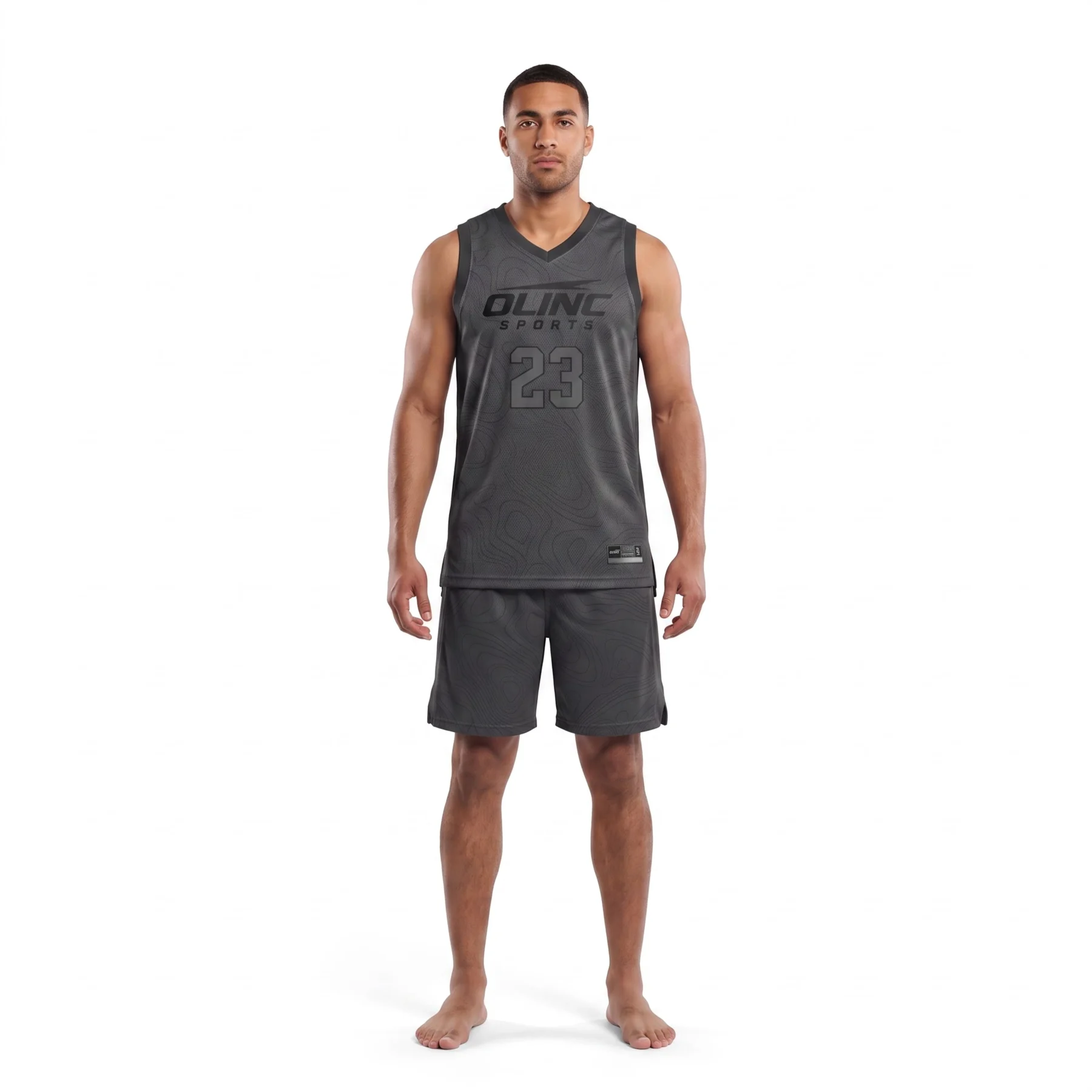 Olinc Sports 200 GSM Pro-Cut Basketball Uniform Set product view 1 for custom manufacturing
