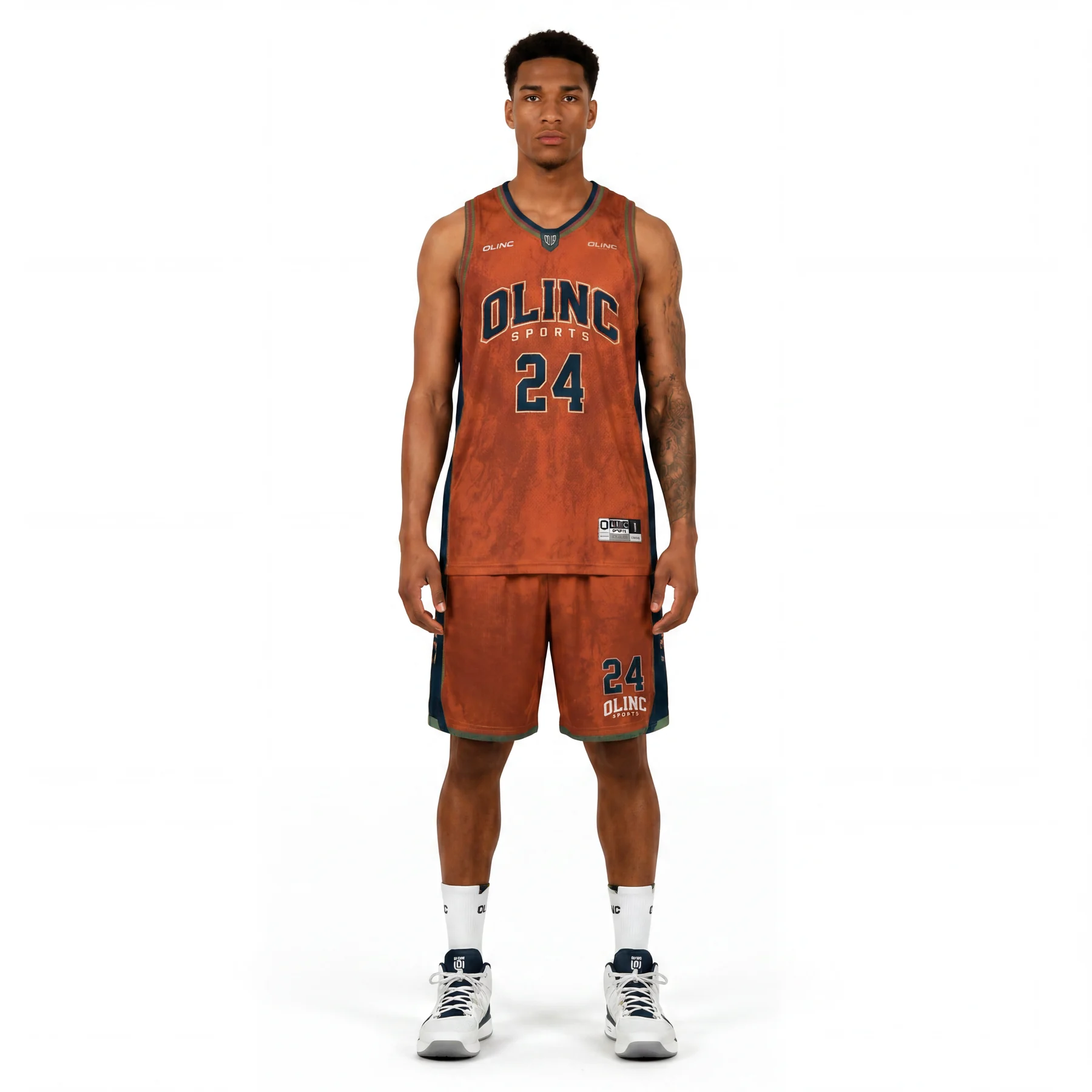 Olinc Sports Retro Basketball Jersey and Shorts Set product view