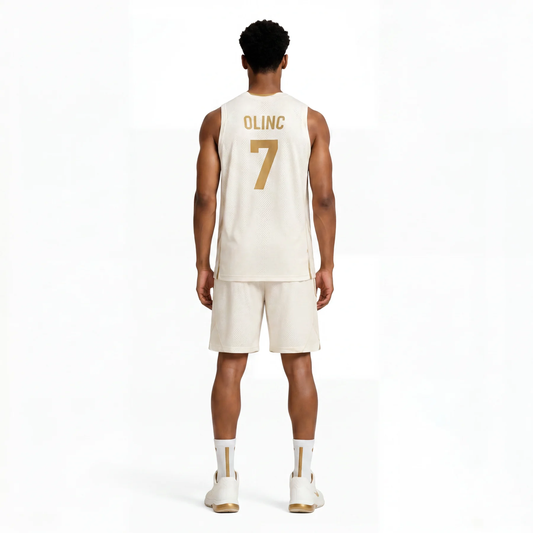 Olinc Sports V-Neck Basketball Jersey And Shorts Set product view 2 for Basketball custom manufacturing