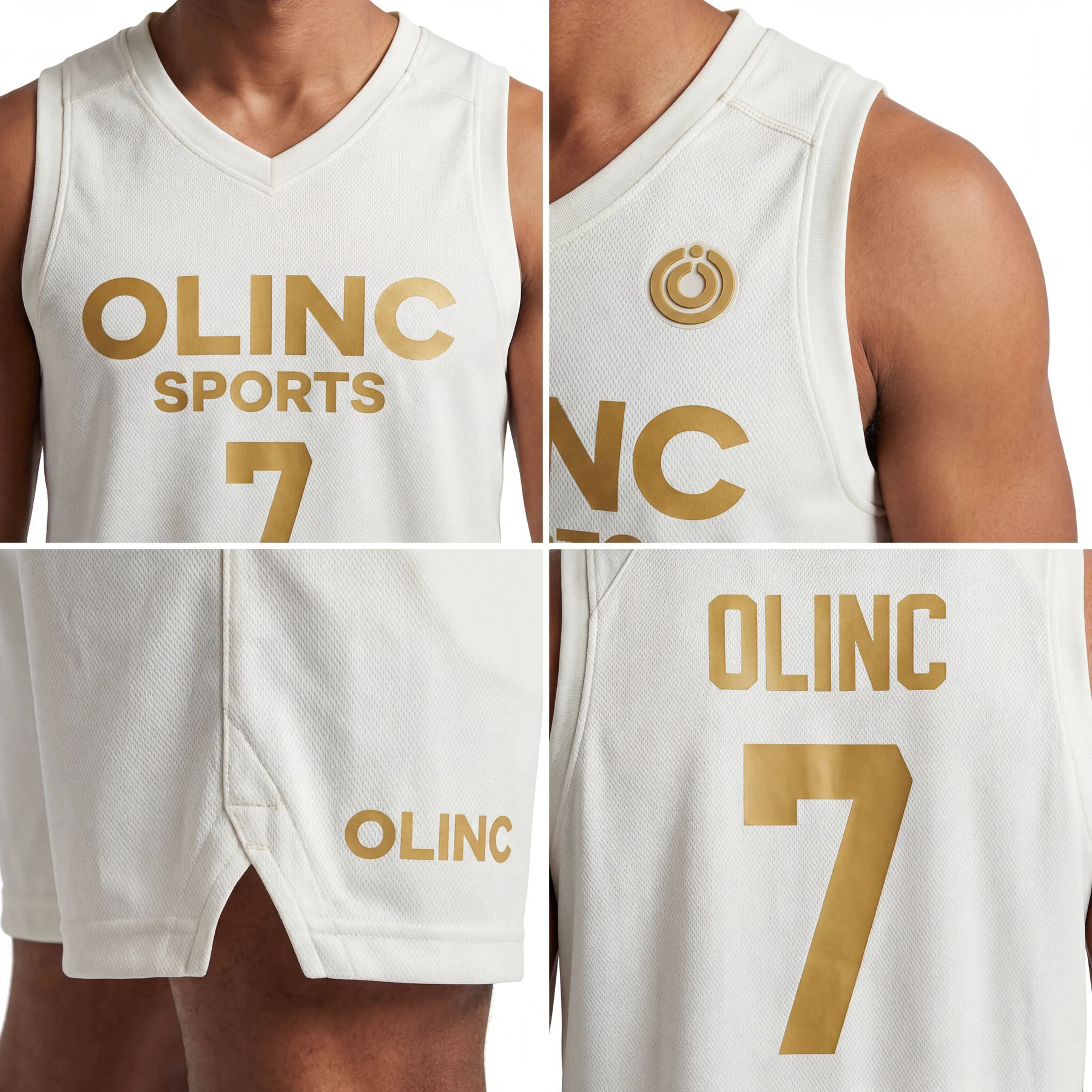 Olinc Sports V-Neck Basketball Jersey And Shorts Set product view 4 for Basketball custom manufacturing