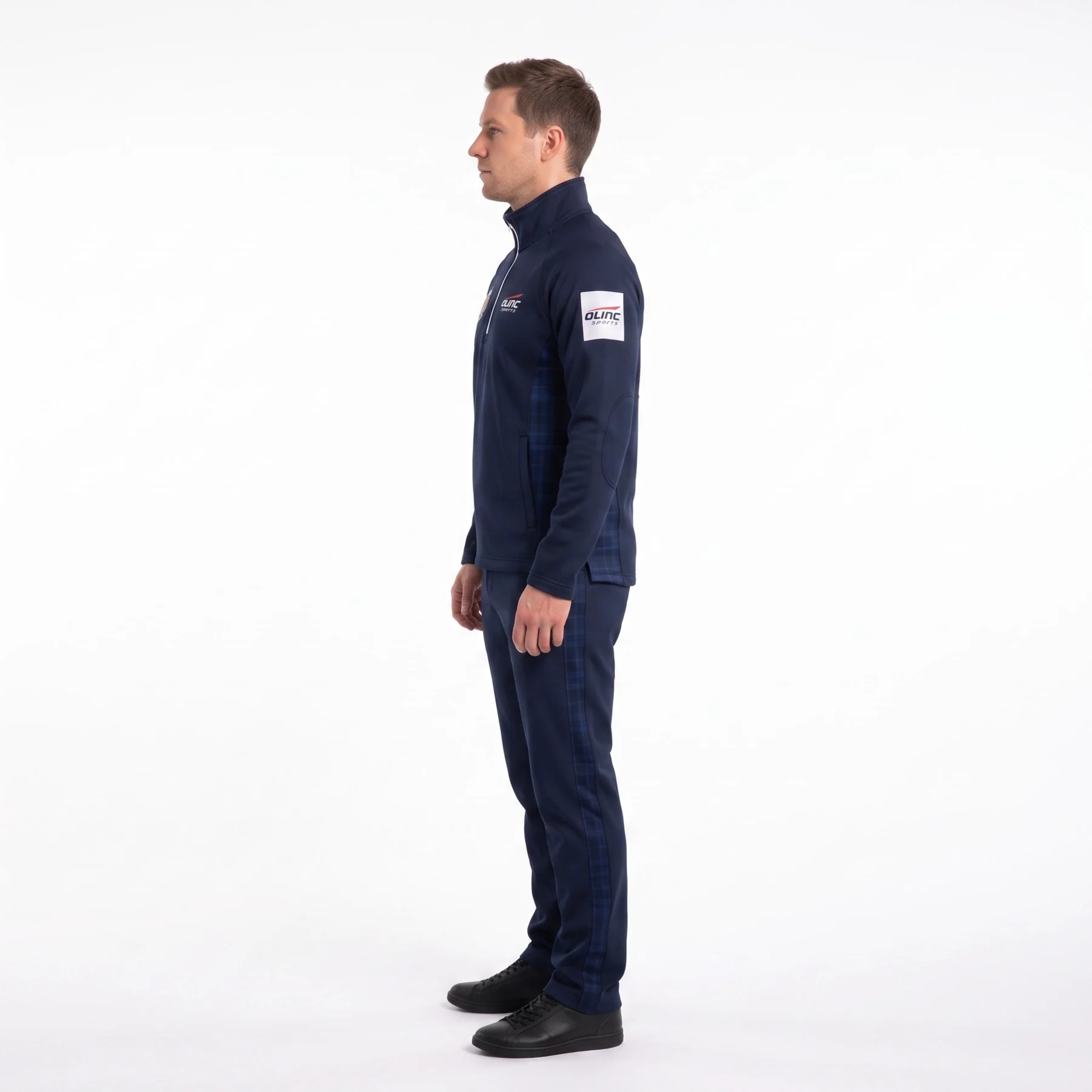 Olinc Sports 320 GSM Merino-Blend Curling Quarter-Zip product view 3 for custom manufacturing