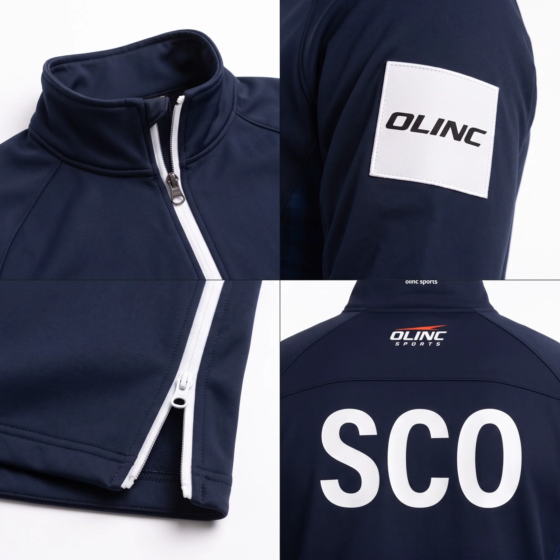 Olinc Sports 320 GSM Merino-Blend Curling Quarter-Zip product view 4 for custom manufacturing