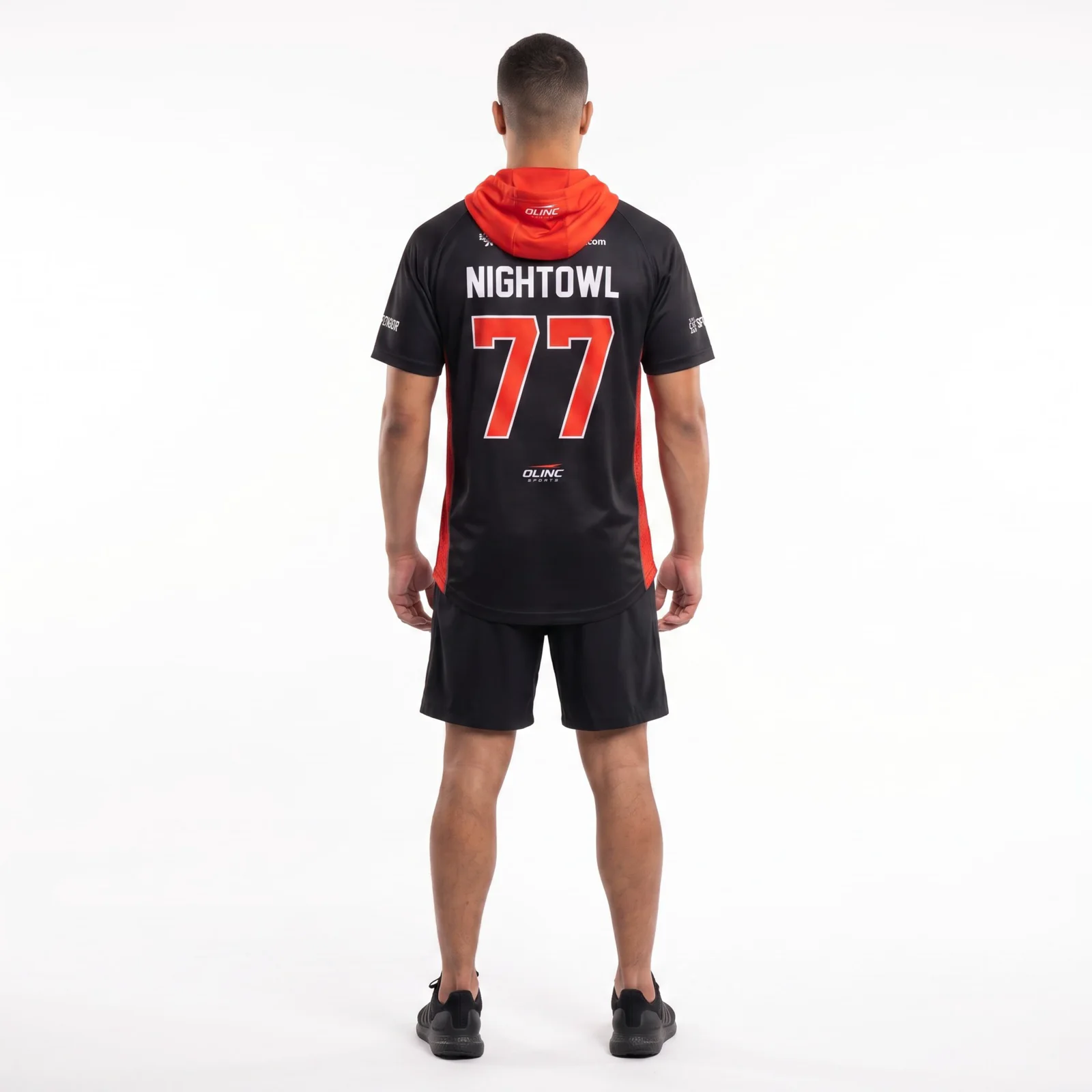Back view of the esports tournament jersey showing a custom player name and number