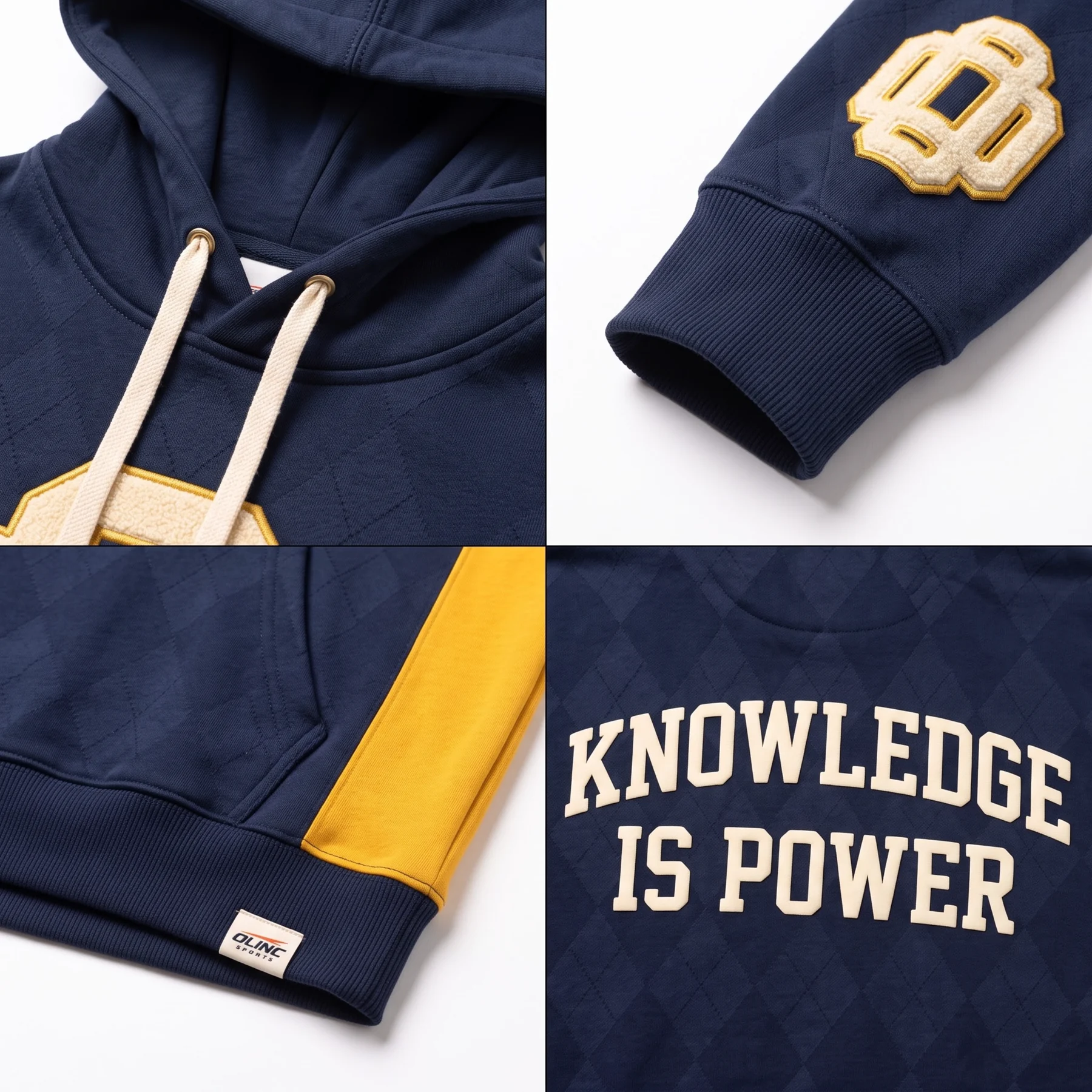 Olinc Sports 400 GSM Chenille Embroidery Oversized Hoodie product view 4 for custom manufacturing