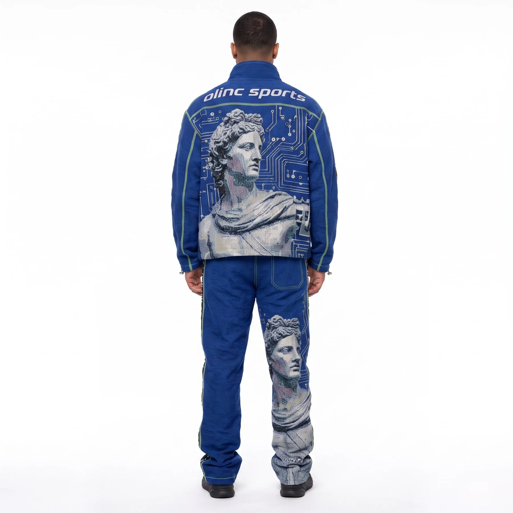 Olinc Sports 550 GSM Tapestry Jacquard Tracksuit product view 2 for custom manufacturing
